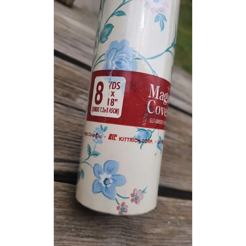 Vintage Magic Cover PASTEL FLORAL Self-Adhesive Vinyl 8 Yds X 18